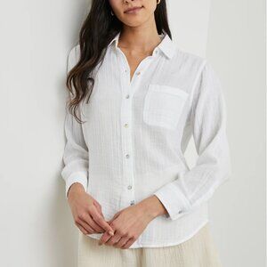 Rails White Linen Shirt Size S